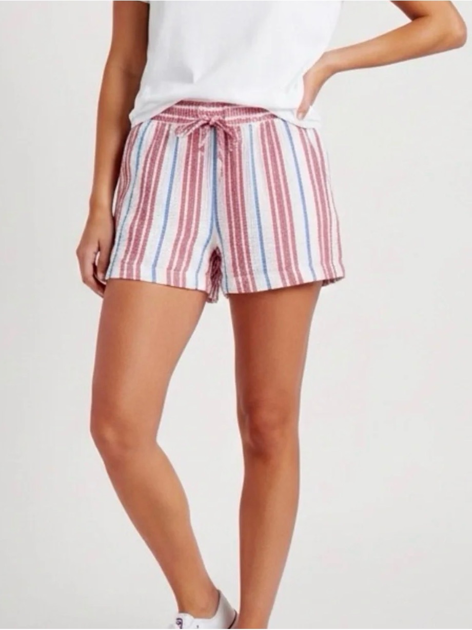 Loft Striped Drawstring Women’s Shorts - Red/Blue